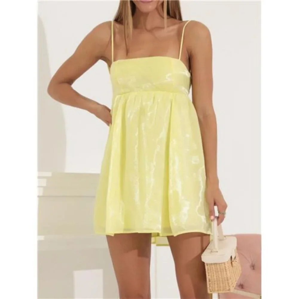 Tie Back Spaghetti Strap Mini Dress